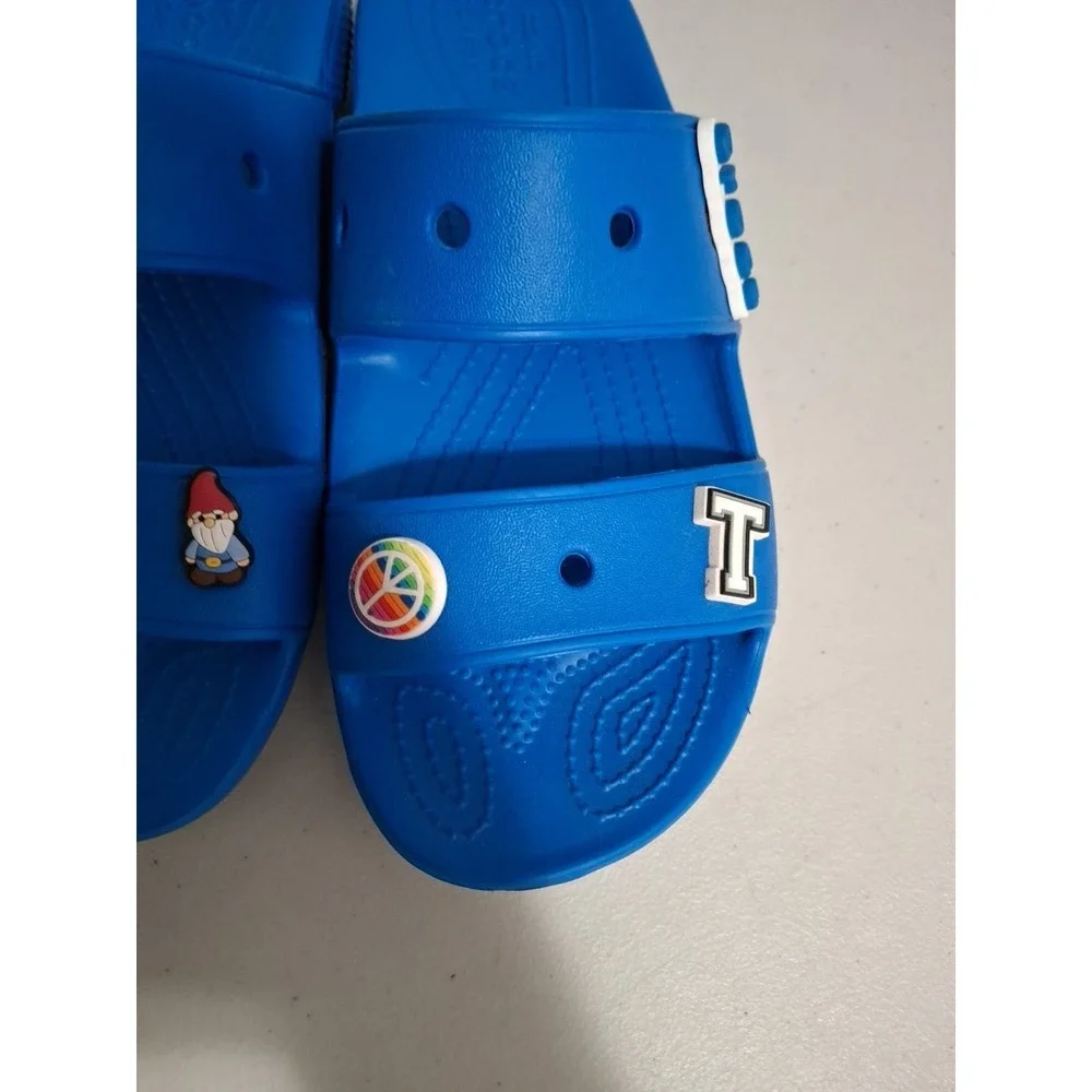 CROCS Classic Unisex Shoes Blue Comfort 2 Strap Slide Sandals Men 6 Women‎ 8